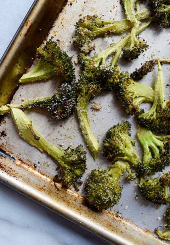 Spicy Roasted Broccoli with Almonds