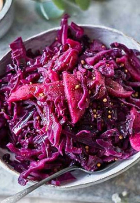 Cider-Braised Cabbage and Apples