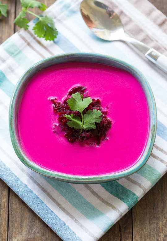 Roasted Garlic-Beet Soup