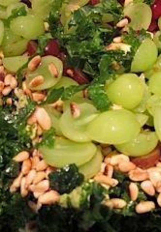 Kale Salad with Grapes and Poppy Seed Dressing